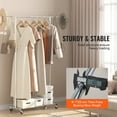 thumbnail image 6 of KFFKFF Mobile Garment Rack, Durable Apparel Rack with Wheel Locks, Extendable Hanging Rod, and Lower Shelf for Additional Storage, 6 of 9