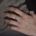 thumbnail image 2 of maskred Stylish And Versatile Silver Band Ring Vintage Lotus Flower Adjustable Open End Finger Ring Durable, 2 of 6