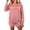 Pink, variant on Women's 2 Piece Shorts Sets Fashion Rainbow Stripe Print Long Sleeve Sweatshirts Fall Winter Comfy Casual Loose Vacation Suits