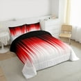 thumbnail image 3 of Manfei Neon Red Stripe Queen Comforter Set 3 Pieces, Modern Gradient Bedding Sets, Contemporary Geometric Bedding Comforter Set, Breathable Home Decor, 3 of 8