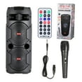 thumbnail image 6 of RIDWIND Portable Bluetooth Party Speaker with Dual 6.5" Subwoofers, 4000W,TWS Stereo, Deep Bass, Rechargeable Battery, AUX/FM, LED Lights, Remote & Mic for Indoor/Outdoor Events, 6 of 10