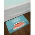 thumbnail image 2 of Tea Bath Mat, Teatime Calligraphy with a Classic Victorian Style Cup Earl Grey Print, Plush Bathroom Decor Mat with Non Slip Backing, 29.5" X 17.5", Slate Blue Maroon, by Ambesonne, 2 of 2
