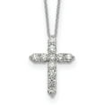 thumbnail image 1 of Diamond2Deal Collier Croix en Or Blanc 14K 2.8 mm pour Femmes 18 Pouces, 1 of 6