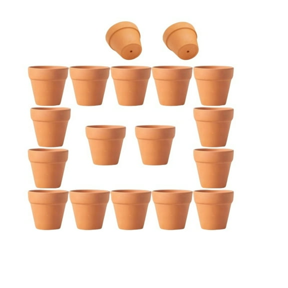 Terracotta Clay Mini Pots with Drainage Holes (18 Count)