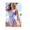 thumbnail image 2 of Becca Womens Metallic One Shoulder One-Piece Swimsuit, 2 of 4