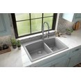 thumbnail image 2 of Karran Qt-711 Drop-In Quartz Composite 33 In. 1-Hole 60/40 Double Bowl Kitchen Sink In Grey, 2 of 4
