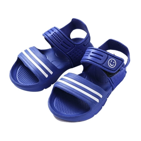 

Kiapeise Baby Beach Sandals Striped Candy Color Beach Flat Shoes