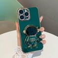 thumbnail image 2 of Compatible with iPhone 14 Pro Max Case Plating Astronaut Kickstand Cute Pattern Luxury Phone Case Soft TPU  for iPhone 14 Pro Max Case Girls Women -Green, 2 of 13