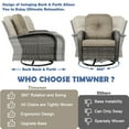 thumbnail image 6 of Outdoor Swivel Rocker Patio Chairs Set of 2, 3-Piece 360-Degree Wicker Patio Bistro Set Chairs with Cushions, Glass Tablefor Garden, Patio, Brown., 6 of 7