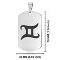 thumbnail image 2 of Stainless Steel Gemini Zodiac Sign (Twins) Dog Tag Pendant Necklace, 2 of 3