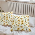 thumbnail image 6 of Throw Pillow Covers 26x26 Inch Set of 2, Summer Sunflowers Waterproof Outdoor Pillow Covers, Watercolor Botanical Floral Leaves Decorative Cushion Pillowcases for Couch, Sofa, Bed, Garden, Patio, 6 of 9