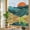 Green, variant on Abstract Landscape Window Privacy Film, Mountain Peaks Hills Sun Boho Stained Glass Rainbow Film Decorative Window Clings, Static Cling Sun Blocking Stickers 23.6" x 59"
