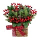 thumbnail image 2 of Guirnaldas navideñas, cesta de flores de frutos rojos de simulación navideña para colgar en la pared, cesta de enredaderas de flores de simulación para el hogar, decoración navideña para colgar en la, 2 of 9