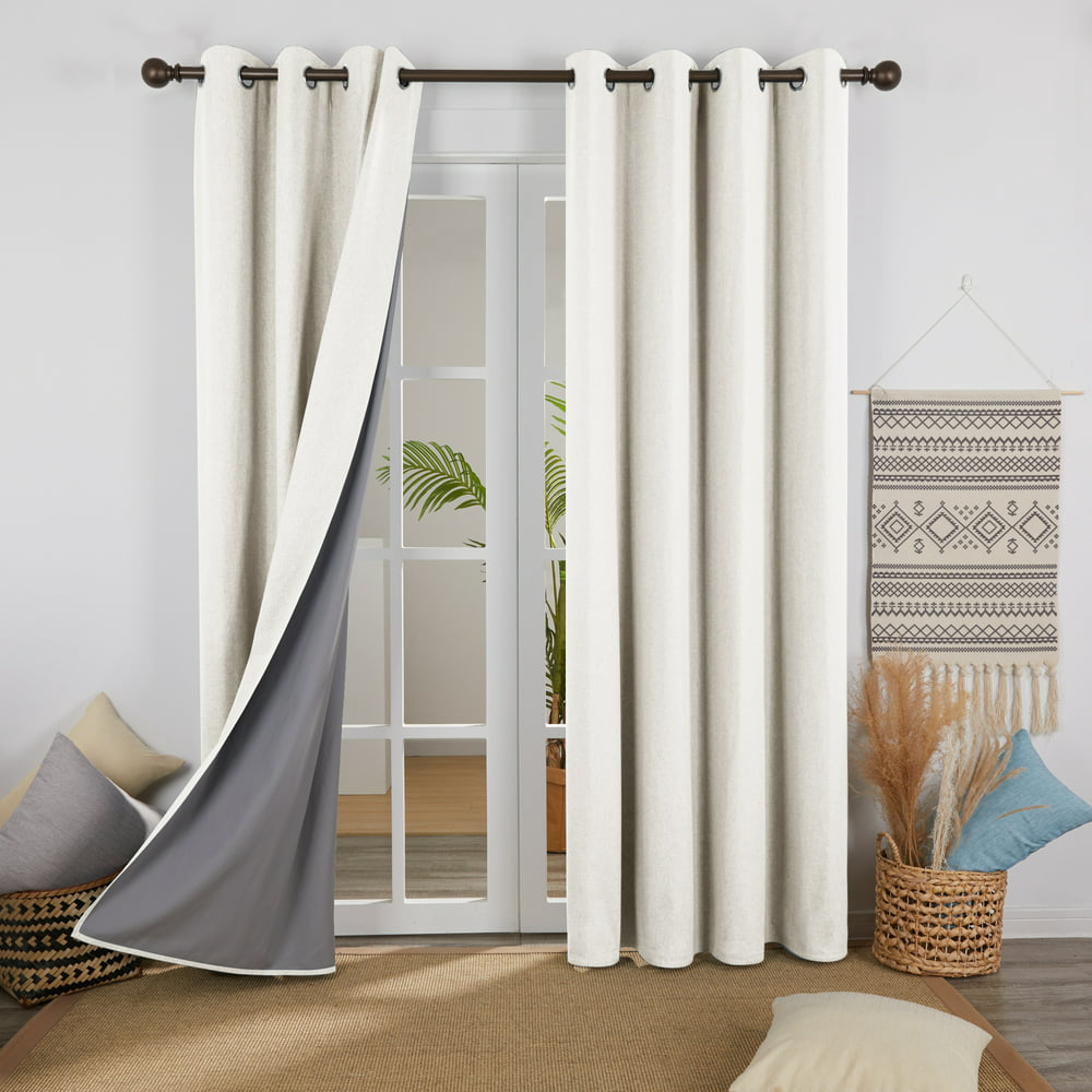 Deconovo Total Blackout Curtains Pair 63 inch Length Thermal Insulated