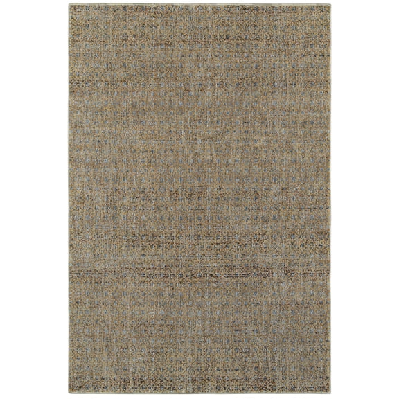 Oriental Weavers Atlas Area Rug - 8048B - 10' x 13'2" - in Blue/ Gold - Soft Modern Style Area Rug, Stain Resistant, Family and Pet Friendly , Family, Dining, Living Room Rug