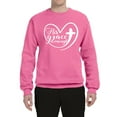 thumbnail image 2 of Wild Bobby His Grace Is Enough Heart Inspirational/Christian Unisex Crewneck Graphic Sweatshirt, Neon Pink, XX-Large, 2 of 5