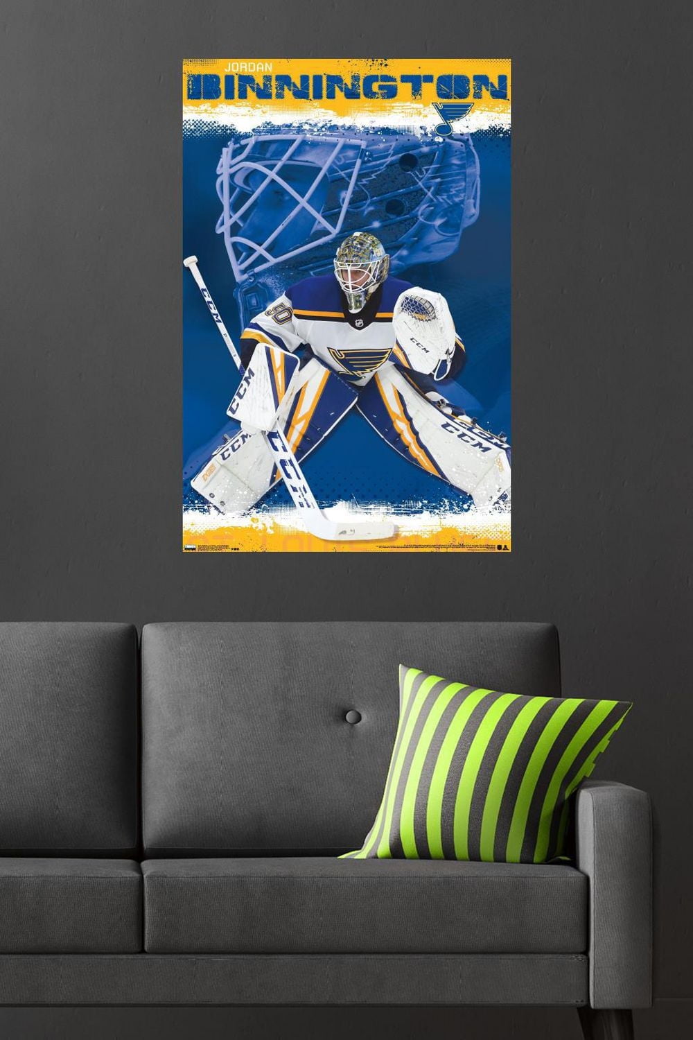 NHL St. Louis Blues - Jordan Binnington 19 Wall Poster, 22.375" x 34"