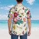 thumbnail image 4 of Balery Bird Butterfly Rose Camisas hawaianas de manga corta para hombre, camisas playeras de corte holgado, camisas de vacaciones con botones,XX-Large, 4 of 7