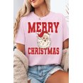 thumbnail image 2 of Women's Pink MERRY CHRISTMAS Santa Claus Printed Graphic T-Shirt | [ZhiHiMeRi] | (US 20-22)2XL, 2 of 7