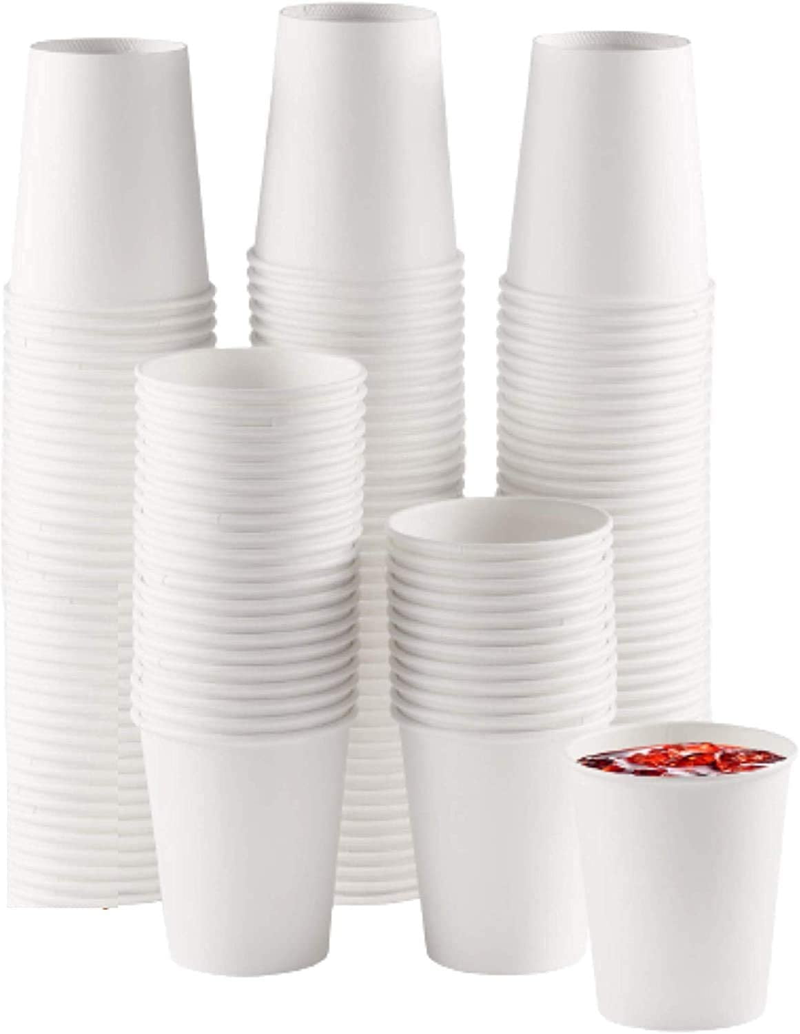 Coffee Tea Party 50 x WHITE PAPER CUPS 8oz 12oz for Hot Cold Drinks Take Away 