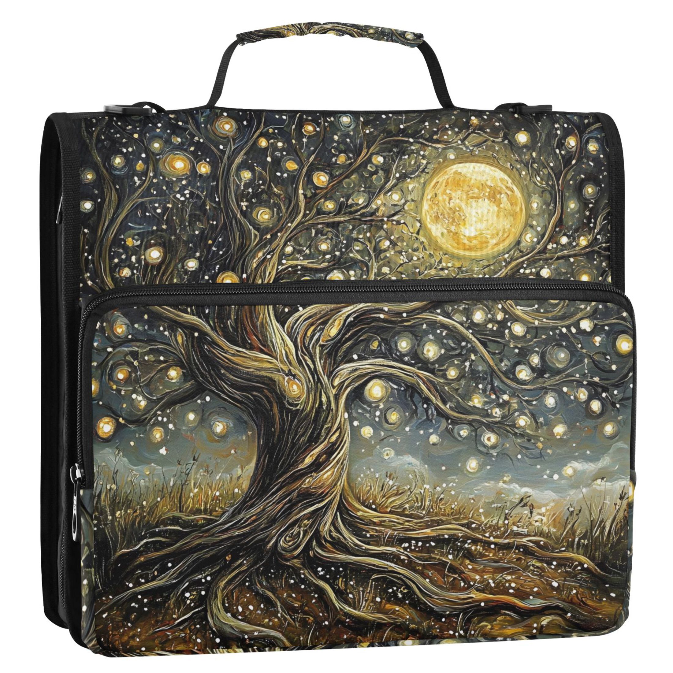 ALAZA Zipper Binder Bag Dream Tree 3 Ring File Folder Binder Organizer Bag