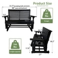 thumbnail image 2 of HDPE Patio Glider, Poly Lumber Weather-Resistant Outdoor Glider Bench, for Patio, Porch, Yard, 2-Seaters, Black, 2 of 6