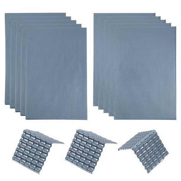 Tejas de Techo en Miniatura de Pvc para Modelos de Tejas en Miniatura Juego de Construcción de Modelos 29.5X19.5Cm/1.16X0.76" Gris Oscuro Paquete de 10