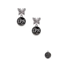 thumbnail image 2 of Delight Jewelry Silvertone Nurse Caduceus Seal - LPN Silvertone Antiqued Butterfly Post Earrings, 2 of 4