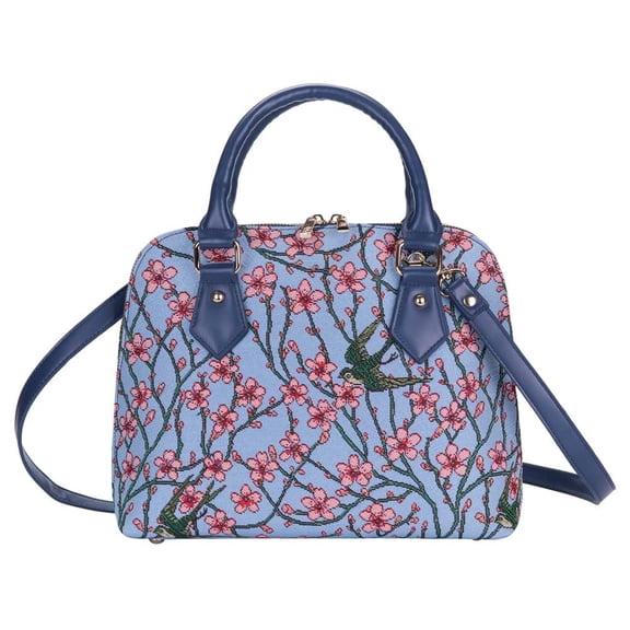 Almond Blossom And Swallow Convertible Top Handle Purse Handbag