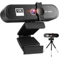 thumbnail image 1 of HUGFEGWE 1 Set Webcam USB 4K HD-Compatible with Privacy Cover, Webcam with Microphone, 360 Degree Rotation Web Cam, Video Calling Computer Camera A CJB91-133694, 1 of 8