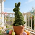 thumbnail image 3 of fsxdhpcsgfc Easter Bunny Topiary Green Bunny Shaped Topiary Easter Bunny Boxwood Topiaries For Porch Outdoor/Indoor Ornament Snowflakes Ornament Snowflake Oversized Bulbs Wolf Ornament Ornament Pack, 3 of 5
