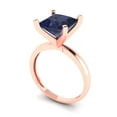 thumbnail image 2 of Clara Pucci 14K Rose Gold 3ct BlueSapphire Solitaire Ring for Women, 2 of 8