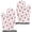 Cow and Strawberry, variant on Cow and Jar White Pattern Cute Oven Mitts 2-Pack Set, Heat Resistant Kitchen Gloves for Oven, 7.7"x12"