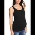 thumbnail image 1 of Camisetas de Maternidad Sin Mangas con Fruncido Lateral Acanalado, Camiseta Básica para el Embarazo Negro S, 1 of 6