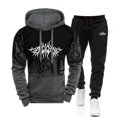 thumbnail image 3 of Chándal para hombre, sudadera con capucha y pantalones casuales con efecto Splash-ink, conjunto deportivo de dos piezas para hombre, ropa para correr a la moda para hombre, 3 of 4