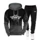 thumbnail image 1 of Chándal para hombre, sudadera con capucha y pantalones casuales con efecto Splash-ink, conjunto deportivo de dos piezas para hombre, ropa para correr a la moda para hombre, 1 of 3