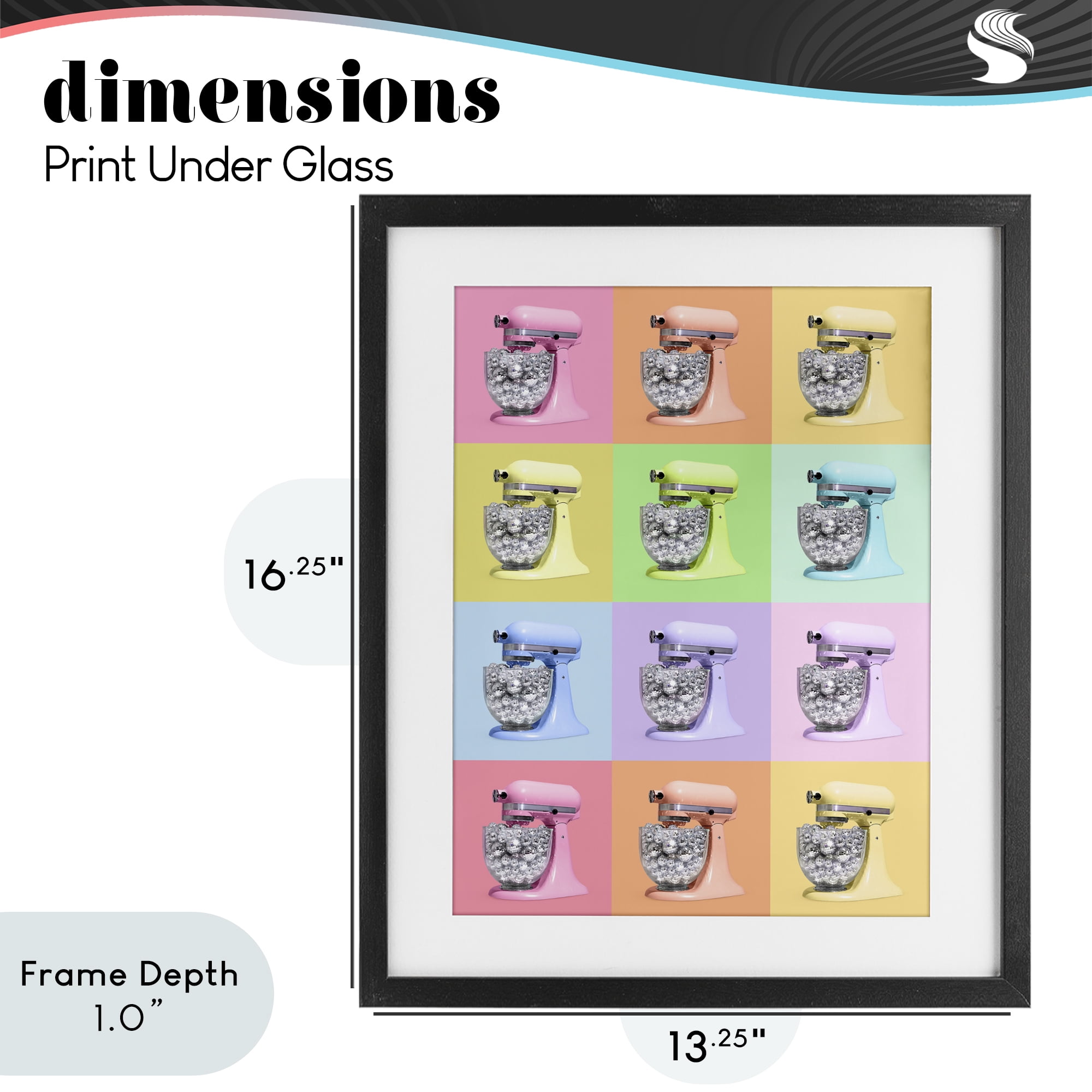 Stupell Industries Disco Ball Kitchen Mixer Collage Black Framed Print Under Glass, design by LISH Creative