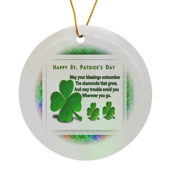 3drose, St Patricks Day, Circle Porcelain Ornament