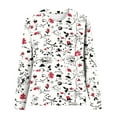 thumbnail image 5 of HKEJIAOI T-Shirts à Manches Longues en Polyester pour Femmes Imprimé Graphique Blouses Habillées Tops Décontractés Manches Longues Col Rond, 5 of 5