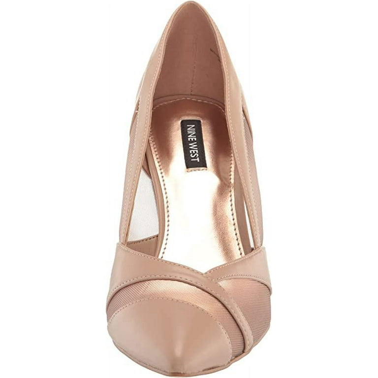 Nine West Evani Barely Nude Stiletto Heel Slip On Pointed Toe Mesh