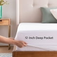 thumbnail image 3 of Split Queen Mattress Protector for Adjustable Beds - 100% Waterproof Terry Cotton Vinyl Free, 12" Deep Pocket (2 PCs Split Queen, White), 3 of 6
