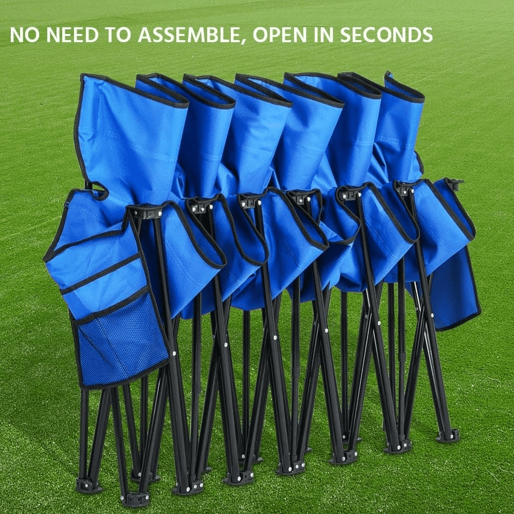 Renwick 6-Seat Portable Folding Bench for Sports Events Camping, Blue