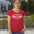 thumbnail image 4 of American Original Shelby Since 1962 Women's V-Neck T-shirt Cobra Wings Classic Muscle Car GT500 Mustang Powered by Ford Tee, 4 of 7