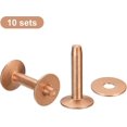thumbnail image 3 of 10 Set Copper Rivets And Burrs, 10x3.3x21mm Solid Leather Copper Rivet Fastener For Leather Diy Craft Supplies, Copper Tone, 3 of 5