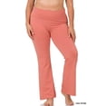 thumbnail image 3 of TheLovely Womens & Plus Stretch Cotton Fold-Over High Waist Bootcut Workout Flared Yoga Pants, 3 of 5