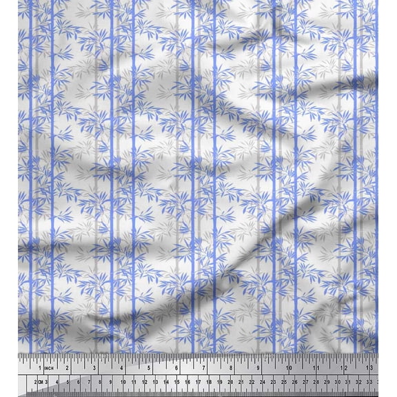 Soimoi Cotton Voile Fabric Bamboo Tree Print Sewing Fabric Yard 42 Inch Wide