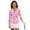 Breast Cancer Prevention and Treatment, variant on Rabbit and Clover Pattern Women's Golf Polo Shirts, Quarter Zip Comfortable Ladies Golf Top 3/4 Sleeve Quick Dry Womens 3/4 Sleeve Golf Shirts