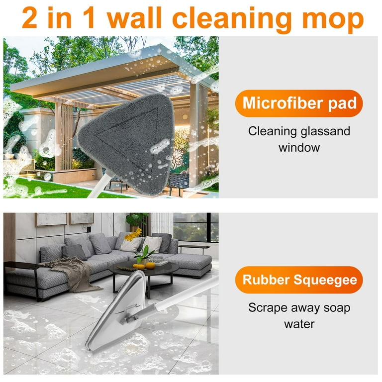 Wall Cleaner Mop with Long Handle 51in Flipped Wall Ceiling Mop