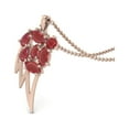 thumbnail image 2 of Collier Chaîne pour Femmes 2,72 Ct en Forme de Marquise avec Motif de Feuille Remplie de Verre Rubis en Argent Sterling 925 Vermeil Rose, 2 of 3