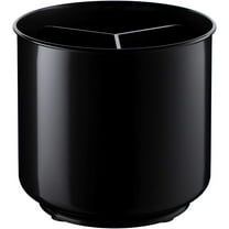 Extra Large and Sturdy Rotating Utensil Holder Caddy with No-Tip Weighted Base, Removable Divider and Gripped Insert, Rust Proof and Dishwasher Safe by Cooler Kitchen, Black